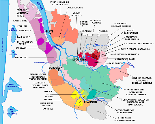 mapa vino de burdeos